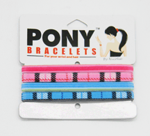 Blue/Pink Plaids Pony Bracelet